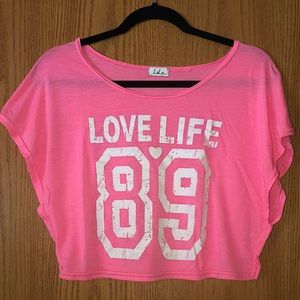(4 tops for $10) Hot Pink Crop Top